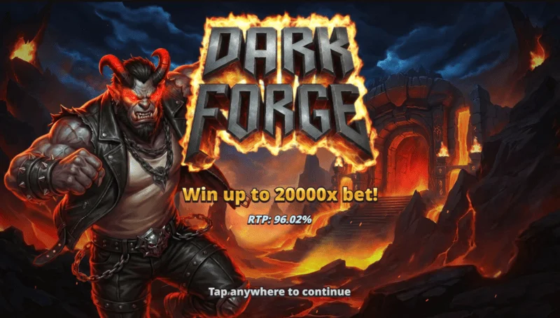 Dark Forge - Menyu ya kuanza na mandhari ya forja ya kuzimu